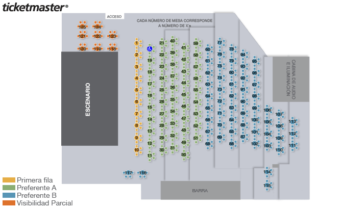 Seating chart – El Lunario del Auditorio Nacional
