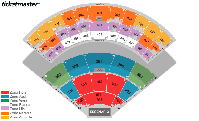 Seating chart – Auditorio Telmex