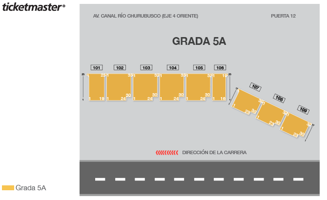 Mapa de asientos – Autodromo Hnos. Rodriguez