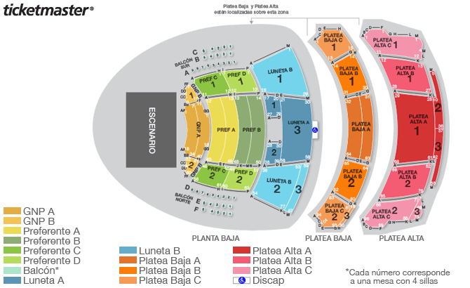 Seating chart – Escenario GNP Seguros