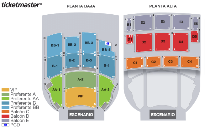 Mapa de asientos – Teatro Metropolitan