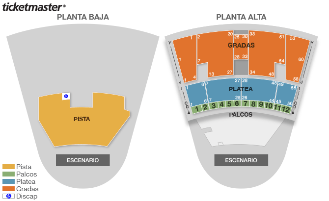 Seating chart – Auditorio BB