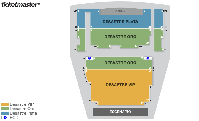 Mapa de asientos – Teatro Jorge Negrete
