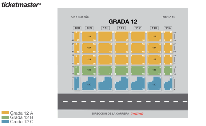 Seating chart – Autodromo Hnos. Rodriguez