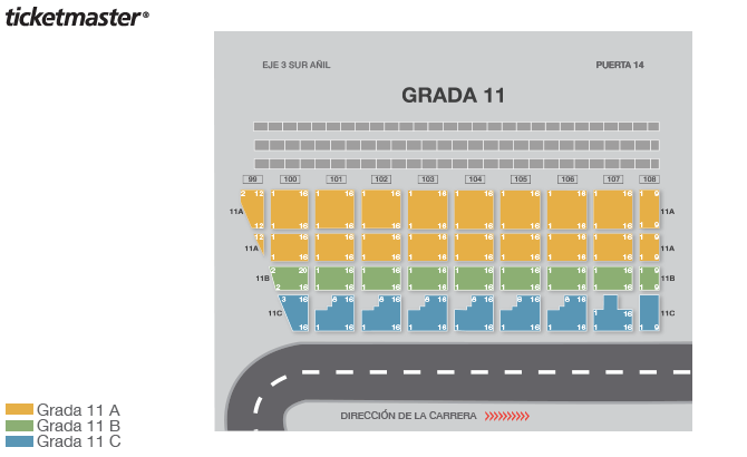 Seating chart – Autodromo Hnos. Rodriguez