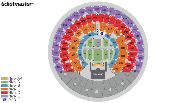 Mapa de asientos – Palacio de los Deportes