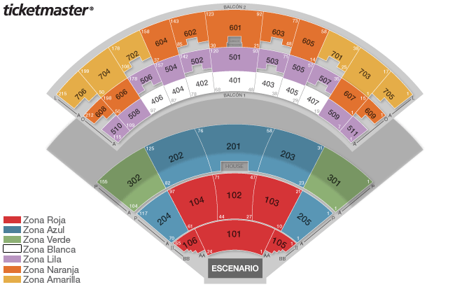 Seating chart – Auditorio Telmex