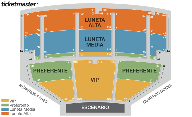 Seating chart – Teatro Galerías