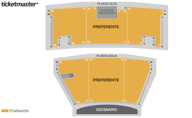 Seating chart – Teatro Tepeyac