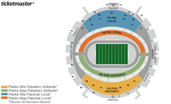 Seating chart – Estadio Olimpico Universitario