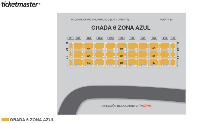 Mapa de asientos – Autodromo Hnos. Rodriguez