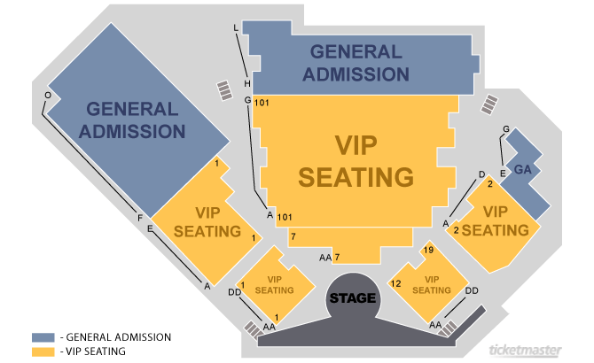 Mapa de asientos – V Theater at Planet Hollywood Inside the Miracle Mile Mall