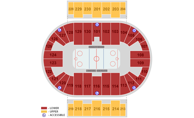 Mapa de asientos – Pensacola Bay Center