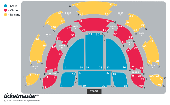 Seating chart – Sheffield City Hall Oval Hall