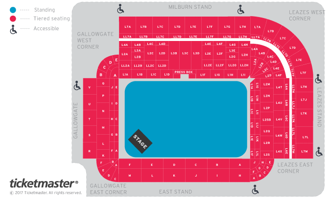Seating chart – St James Park