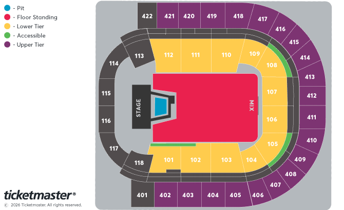 Seating chart – The O2