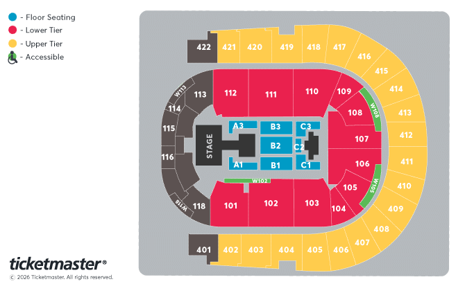 Seating chart – The O2