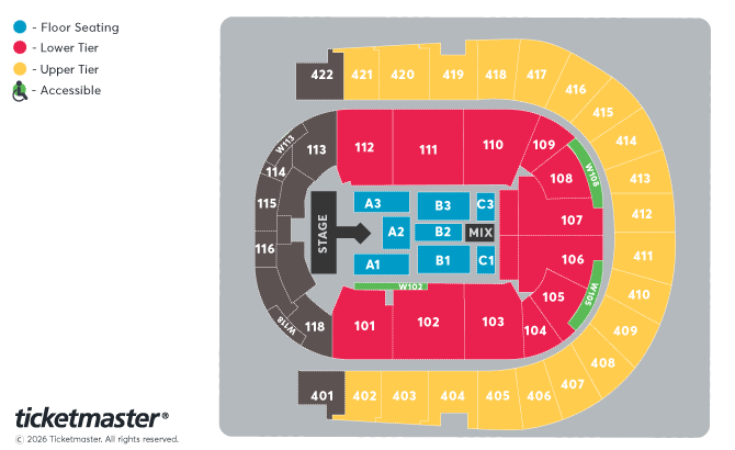 Seating chart – The O2