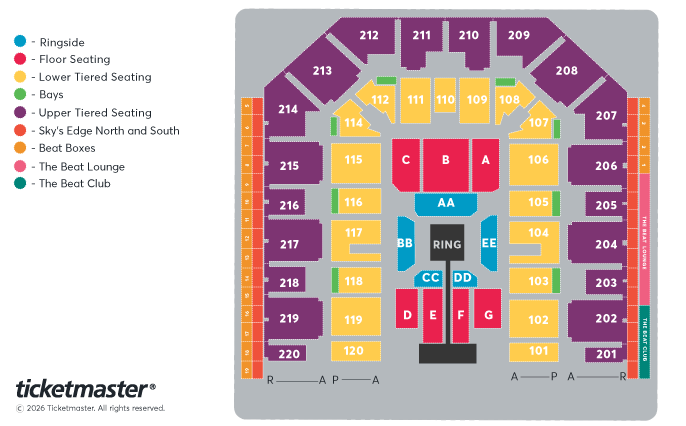 Seating chart – Utilita Arena Sheffield