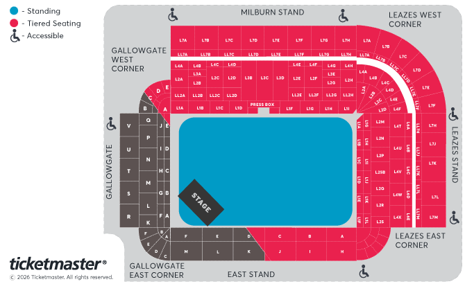 Seating chart – St James Park