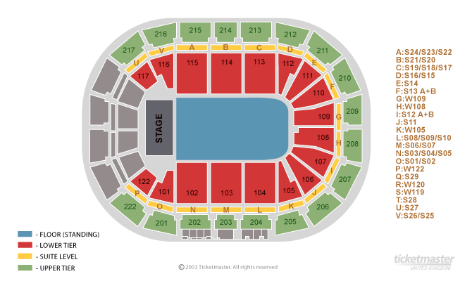 Seating chart – AO Arena
