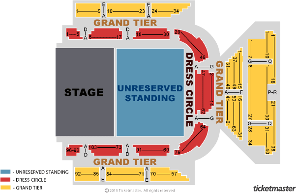 Seating chart – St Georges Hall, Bradford