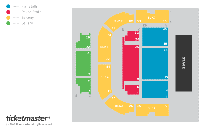 Seating chart – King George's Hall