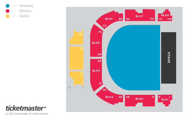 Seating chart – King George's Hall