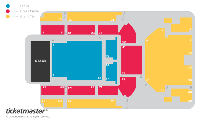 Seating chart – St Georges Hall, Bradford