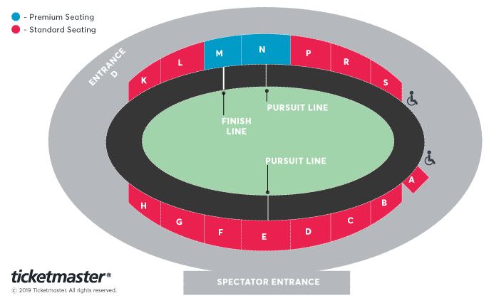 Seating chart – National Cycling Centre