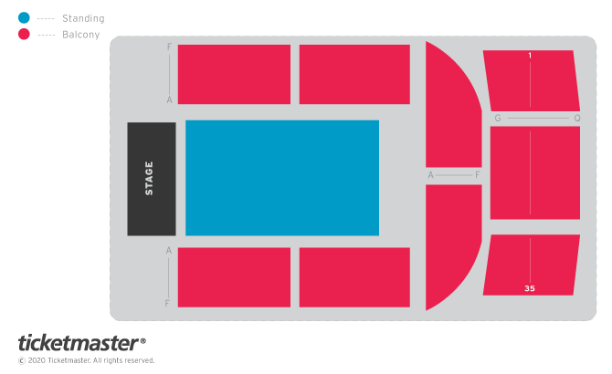Seating chart – O2 City Hall Newcastle