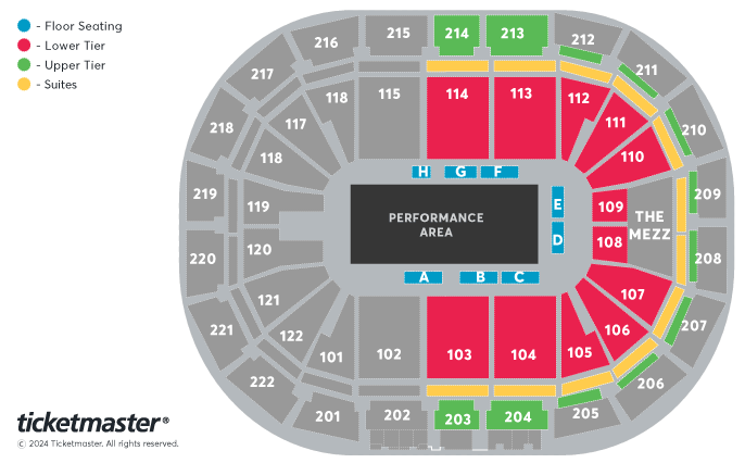 Seating chart – AO Arena