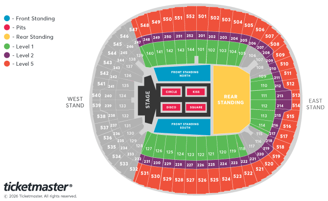 Seating chart – Wembley Stadium