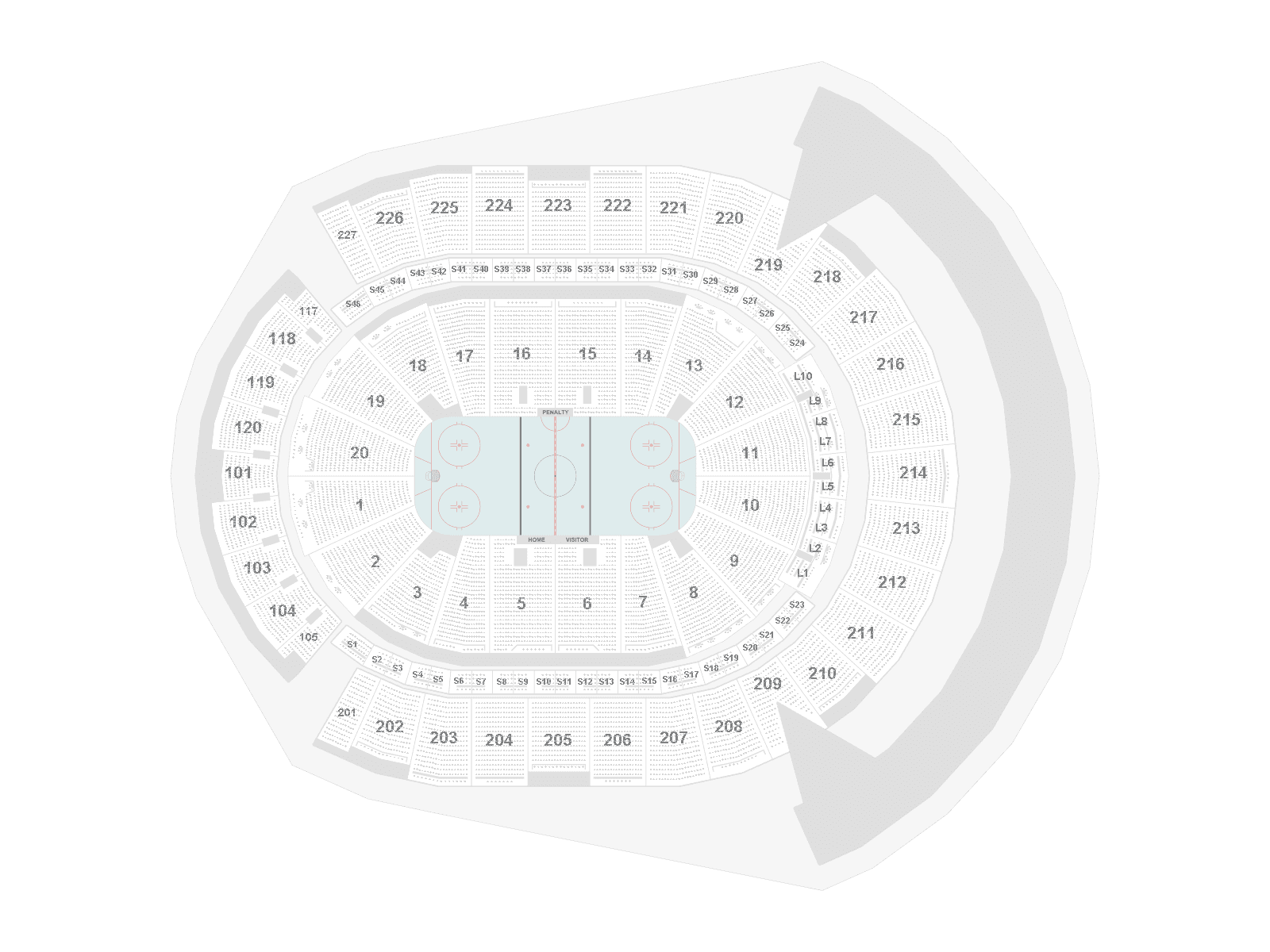 Plano de asientos de T-Mobile Arena