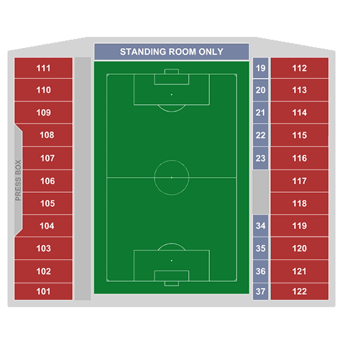 Robert & Janet Vackar Stadium seating plan