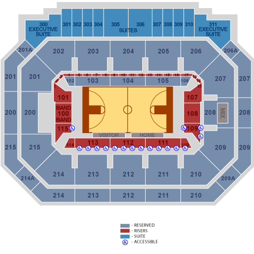 Moody Coliseum seating plan