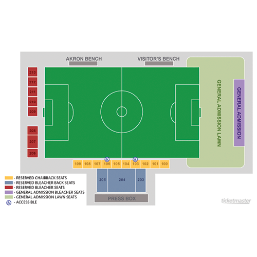 FirstEnergy Stadium - Cub Cadet Field seating plan