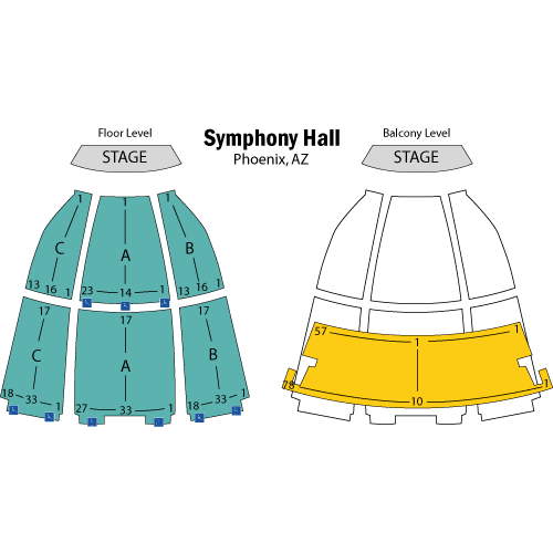 Plano de asientos de Phoenix Symphony Hall