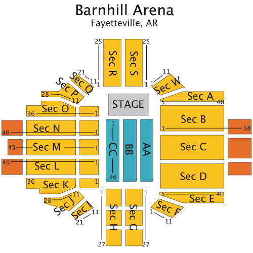 Barnhill Arena seating plan