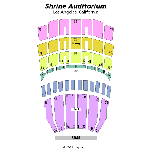 Shrine Auditorium-CA seating plan