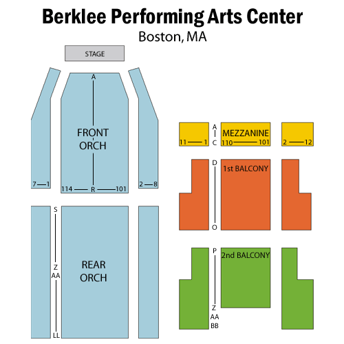 Berklee Performing Arts Center seating plan