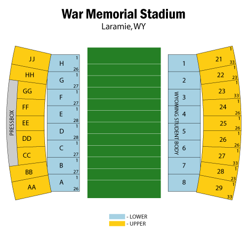 War Memorial Stadium-WY seating plan