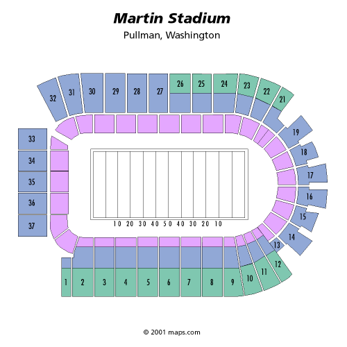 Gesa Field at Martin Stadium seating plan