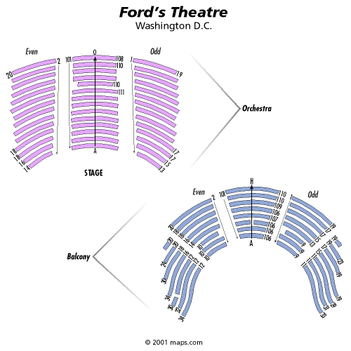 Ford's Theatre seating plan
