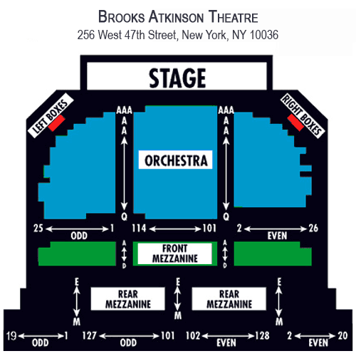 Lena Horne Theatre seating plan