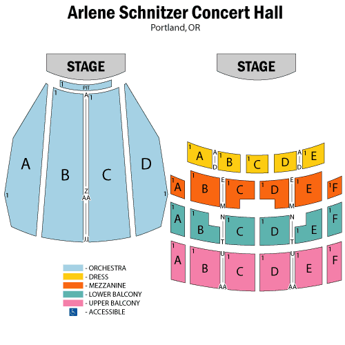 Arlene Schnitzer Concert Hall seating plan