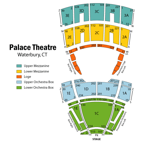 Palace Theatre Waterbury-CT seating plan