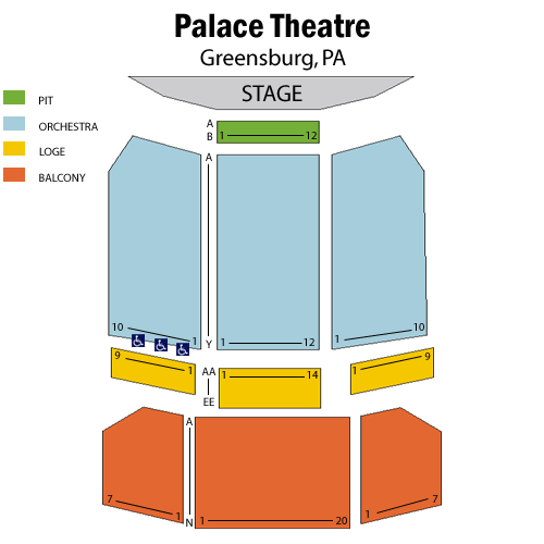 Palace Theatre-Greensburg seating plan