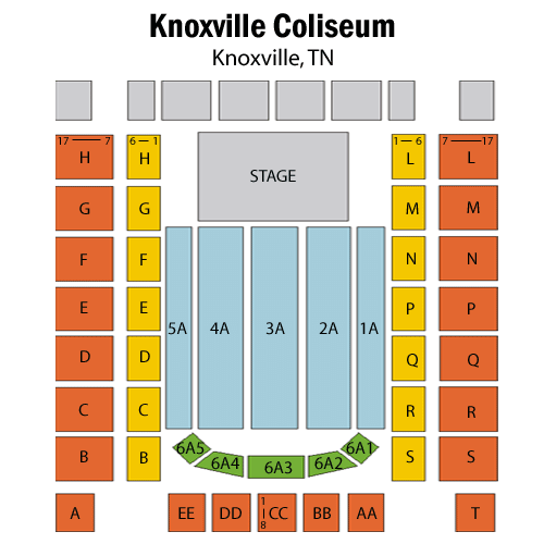 Knoxville Coliseum seating plan