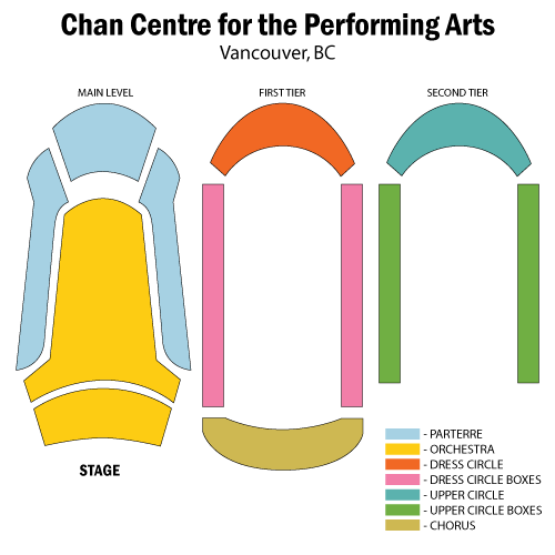 Chan Performing Arts Center seating plan